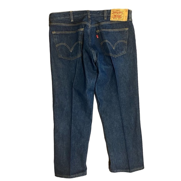 Levi's 501 XX Jeans Blank Red Tag Black Batwing Men Dark Wash 40x30 Actual 38x26 - Picture 1 of 15